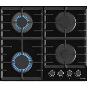 Gorenje, laius 60 cm, must - Integreeritav gaasipliidiplaat