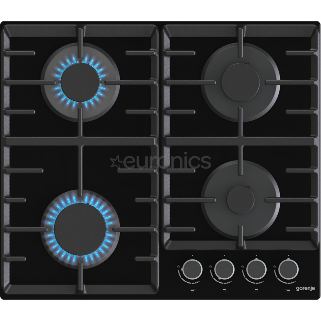 Gorenje, laius 60 cm, must - Integreeritav gaasipliidiplaat