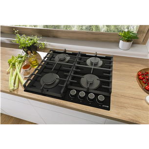 Gorenje, laius 60 cm, must - Integreeritav gaasipliidiplaat