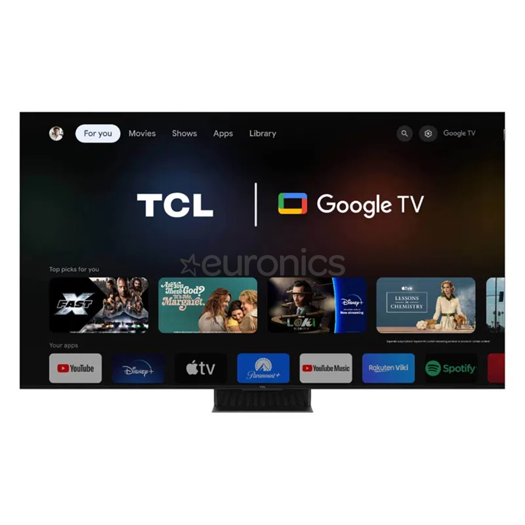 TCL C855, 75'', 4K UHD, Mini-LED, brushed titanium - TV