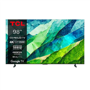 TCL C855, 98'', 4K UHD, Mini-LED, tumehall - Teler