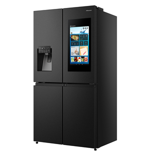 Hisense, Cross Door, NoFrost, 577 л, высота 179 см, черный - SBS-холодильник