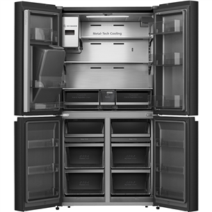 Hisense, Cross Door, NoFrost, 577 л, высота 179 см, черный - SBS-холодильник