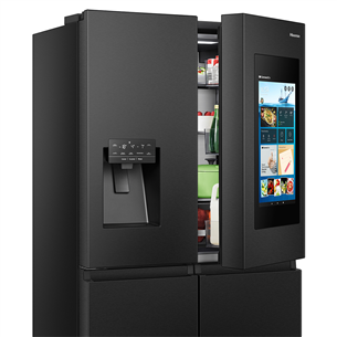 Hisense, Cross Door, NoFrost, 577 л, высота 179 см, черный - SBS-холодильник