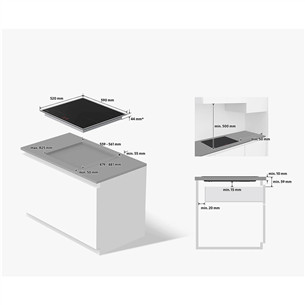 Samsung, width 59 cm, black - Built-in induction hob