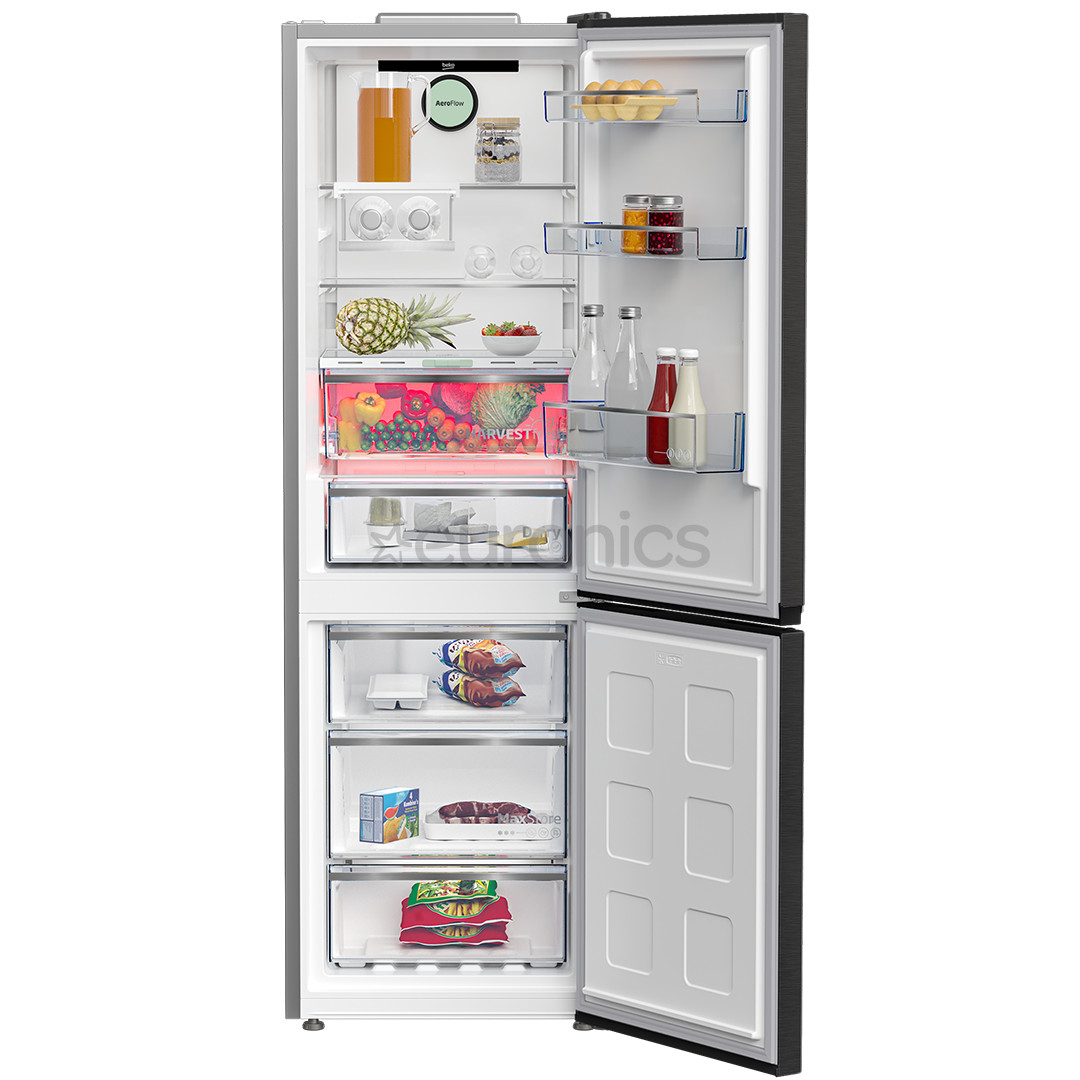Beko, No Frost, 316 L, height 187 cm, dark inox - Refrigerator
