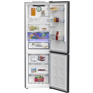 Beko, No Frost, 316 L, height 187 cm, dark inox - Refrigerator