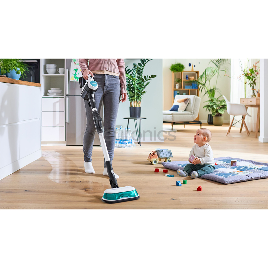 Bosch Unlimited 7 ProHygienic Aqua, 2in1, must/valge - Juhtmevaba varstolmuimeja