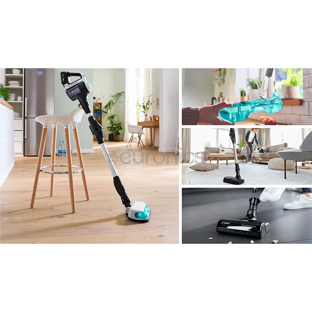 Bosch Unlimited 7 ProHygienic Aqua, 2in1, must/valge - Juhtmevaba varstolmuimeja