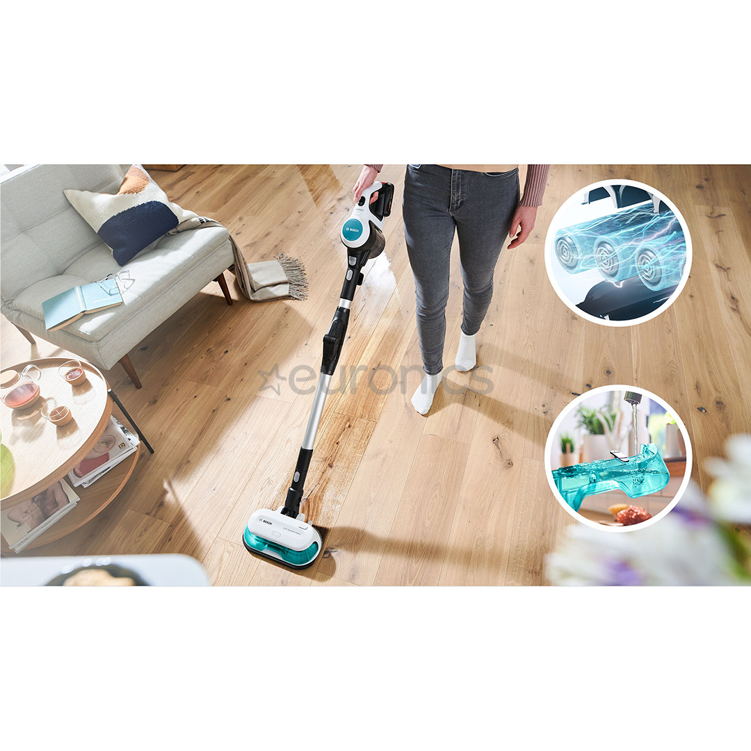 Bosch Unlimited 7 ProHygienic Aqua, 2in1, must/valge - Juhtmevaba varstolmuimeja