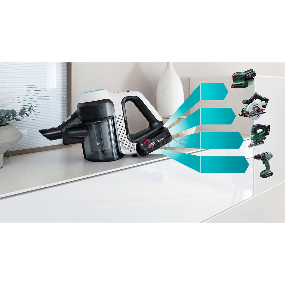 Bosch Unlimited 7 ProHygienic Aqua, 2in1, must/valge - Juhtmevaba varstolmuimeja