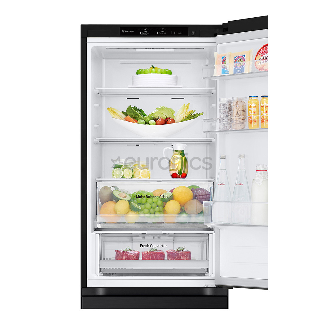 LG, No Frost, 344 L, kõrgus 186 cm, must - Külmik