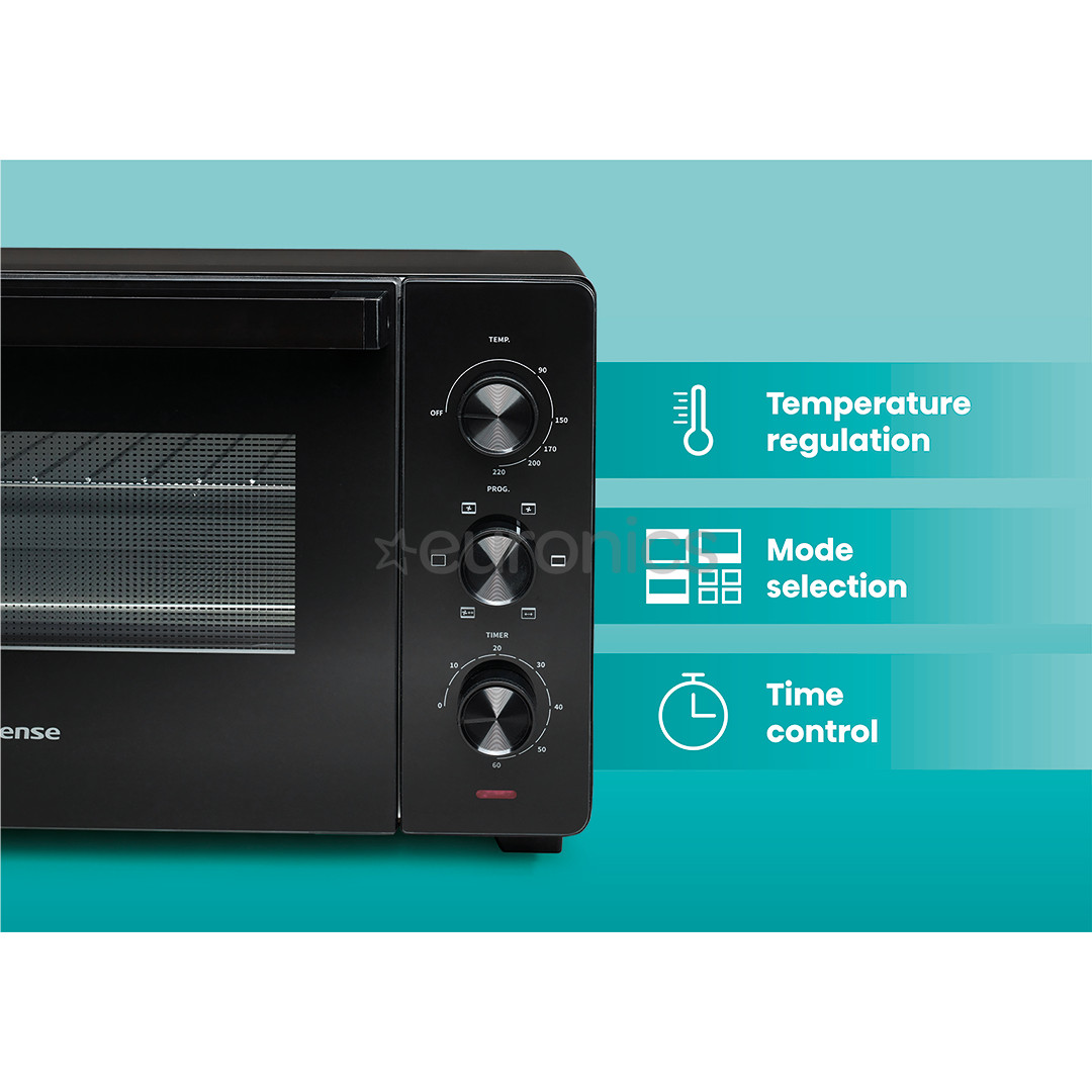 Hisense, 30 л, 1600 Вт, черный - Мини-духовка