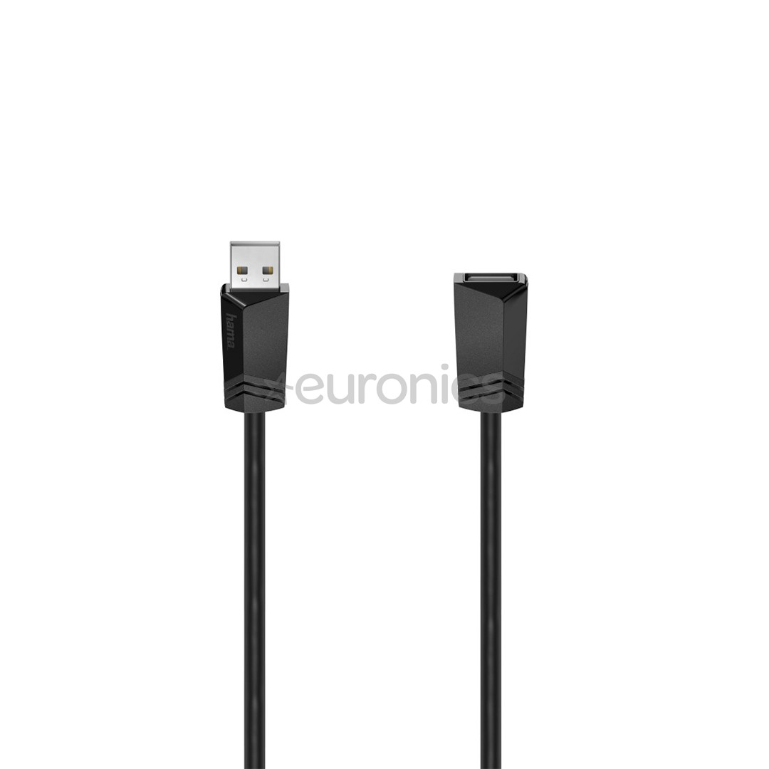 Hama USB Extension Cable, 1,5 m, must - Kaabel