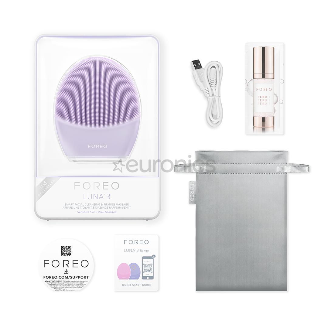 Foreo Luna 3 Sensitive, lilla - Näopuhastusharjake