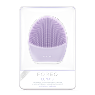 Foreo Luna 3 Sensitive, lilla - Näopuhastusharjake