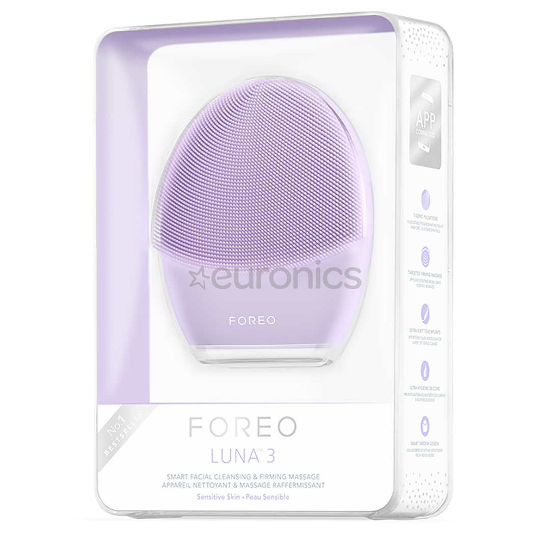 Foreo Luna 3 Sensitive, lilla - Näopuhastusharjake