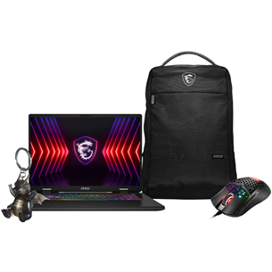 MSI Sword 17 HX B14V 20th Anniversary Bundle, 17'', WQHD+, 240 Hz, i7, 32 GB, 2 TB, RTX 4070, cosmos gray - Notebook bundle