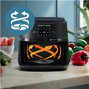 Philips Airfryer 2000 seeria, 6.2 L, 1700 W, must - Kuumaõhufritüür