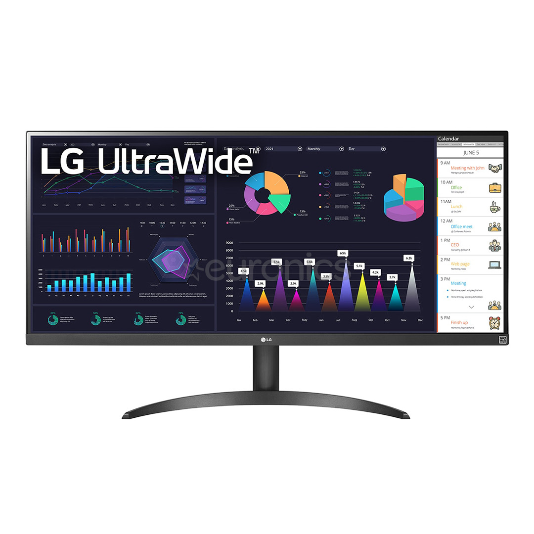 LG WQ500 UltraWide, 34'', 100 Hz, FHD, IPS, black - Monitor