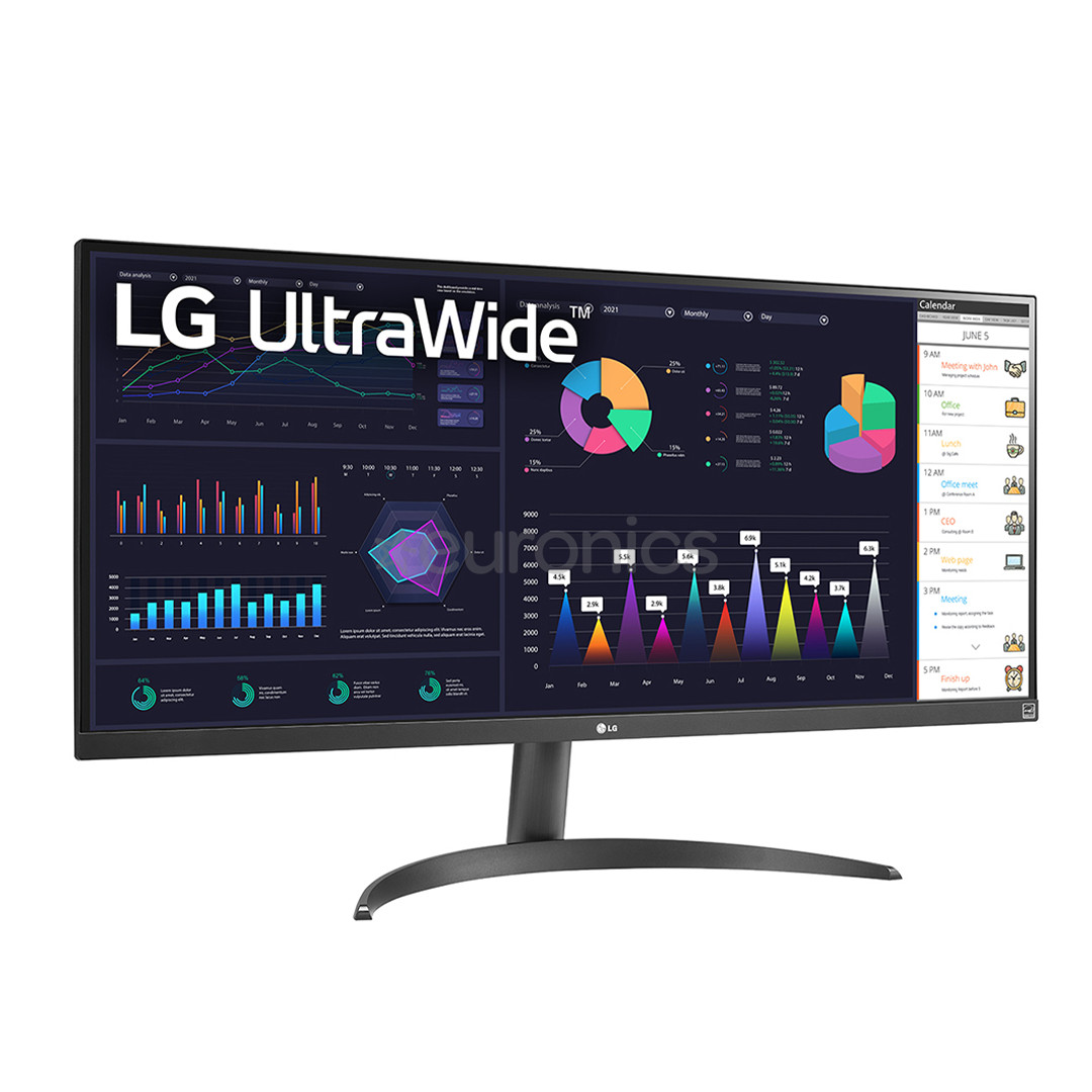 LG WQ500 UltraWide, 34'', 100 Hz, FHD, IPS, black - Monitor
