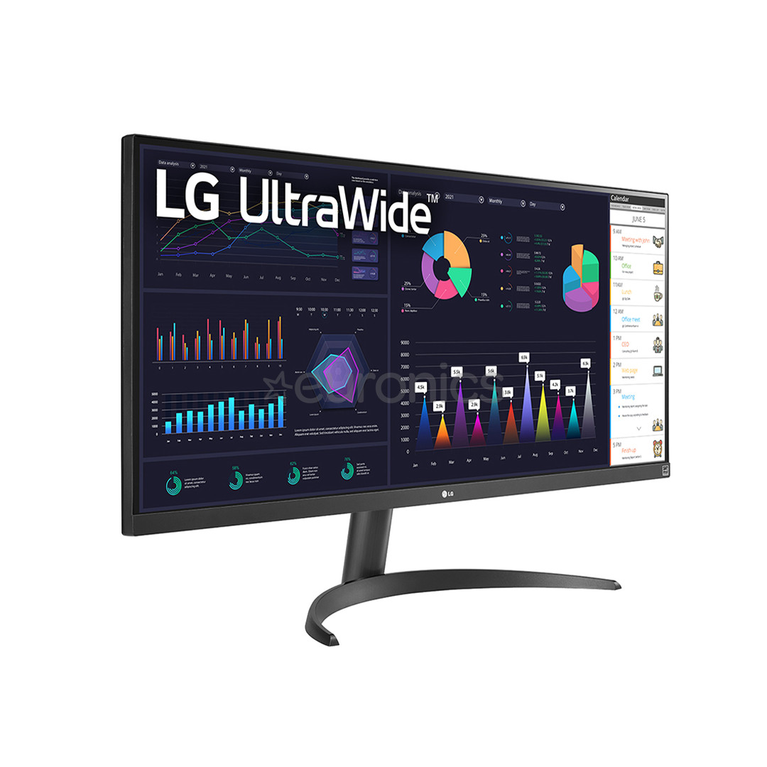 LG WQ500 UltraWide, 34'', 100 Hz, FHD, IPS, black - Monitor