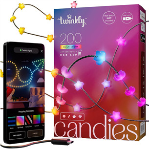 Twinkly Candies Stars, RGB, 200 LED, USB-C, 12 m, roheline - Nutivalgusti TWKS200RGB-G
