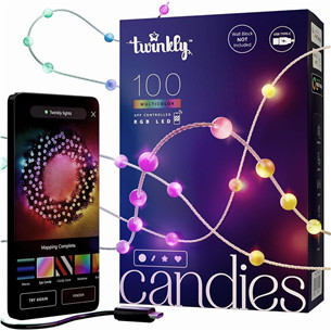 Twinkly Candies Pearls, RGB, 100 LED, USB-C, 6 m, läbipaistev - Nutivalgusti