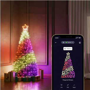 Twinkly Tree Topper, RGB, 76 LED, USB-C, valge - Nutikas jõulupuu tipukaunistus