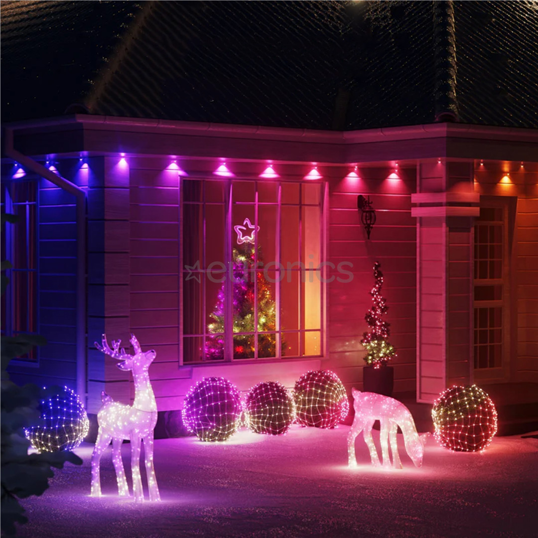 Twinkly Tree Topper, RGB, 76 LED, USB-C, valge - Nutikas jõulupuu tipukaunistus