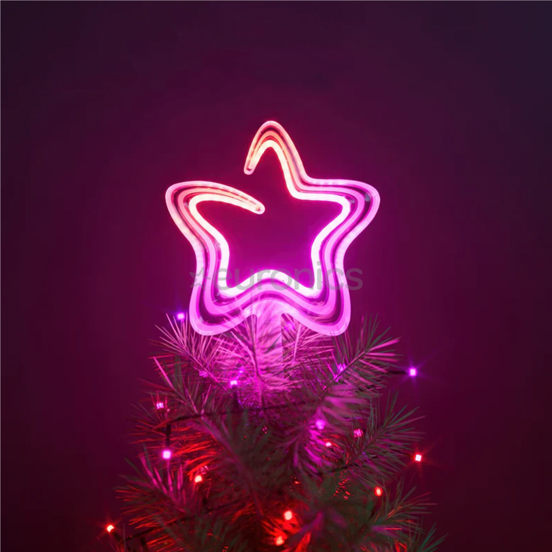 Twinkly Tree Topper, RGB, 76 LED, USB-C, valge - Nutikas jõulupuu tipukaunistus