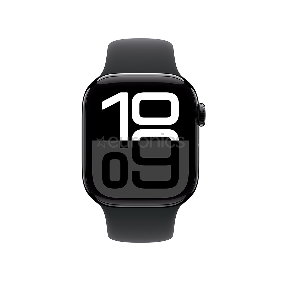 Apple Watch Series 10 GPS, 42 mm, sport band, S/M, jet black aluminium  / black - Smart watch