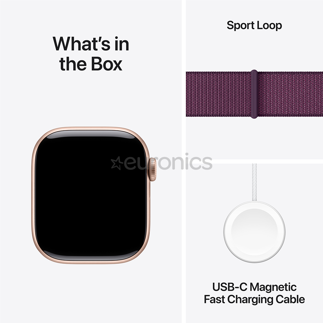 Apple Watch Series 10 GPS, 42 мм, sport loop, розовый алюминий / фиолетовый - Смарт-часы