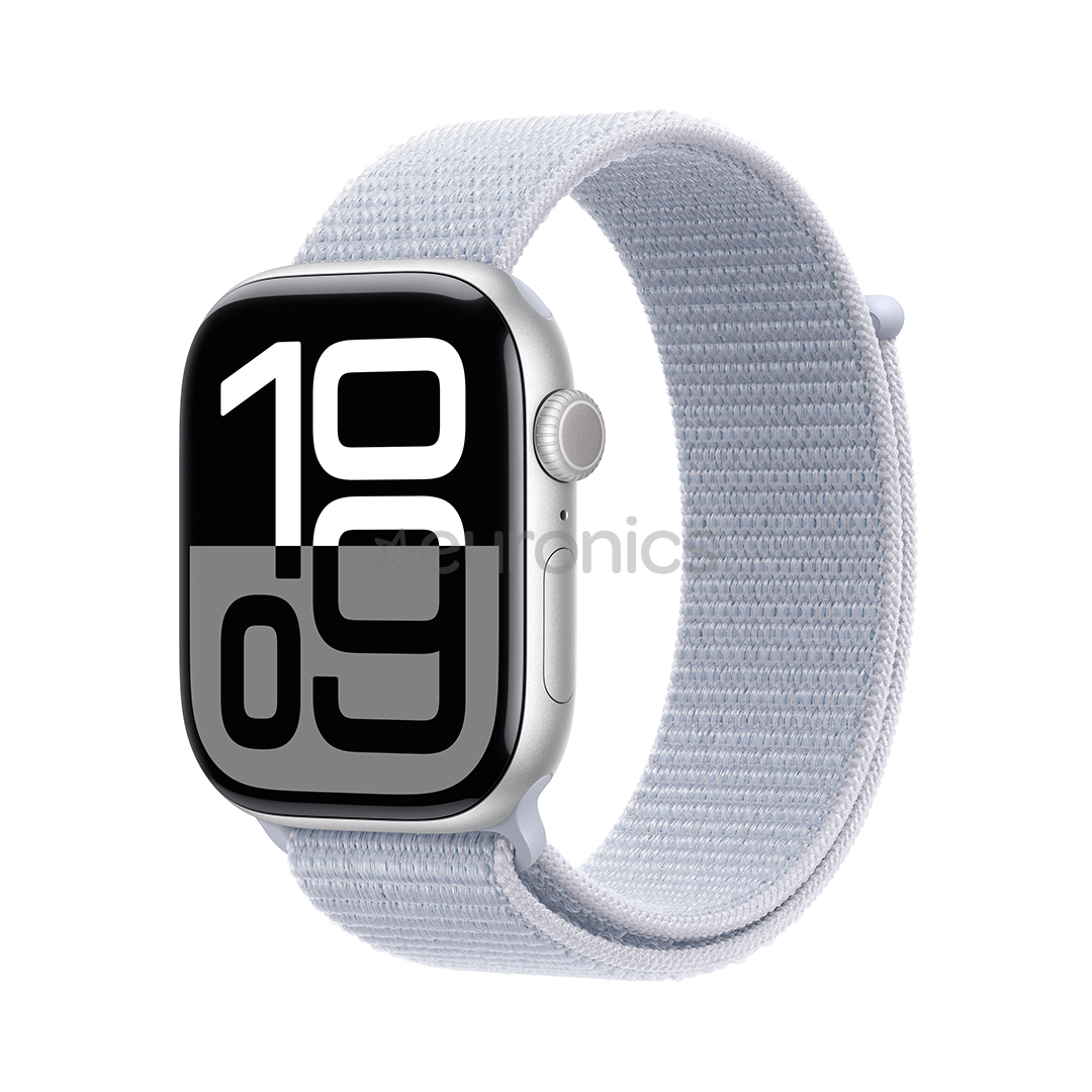 Apple Watch Series 10 GPS, 46 mm, sport loop, hõbe alumiinium / sinine - Nutikell