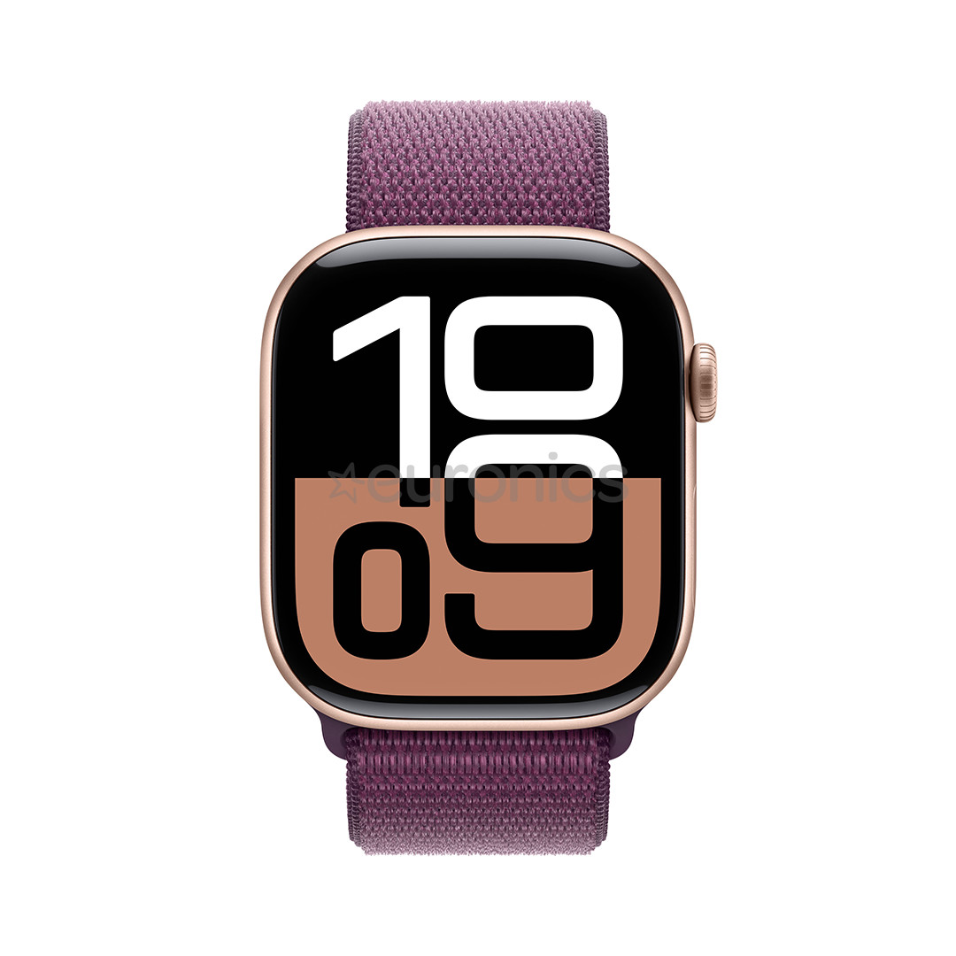 Apple Watch Series 10 GPS, 46 mm, sport loop, rose gold aluminium / plum - Smart watch