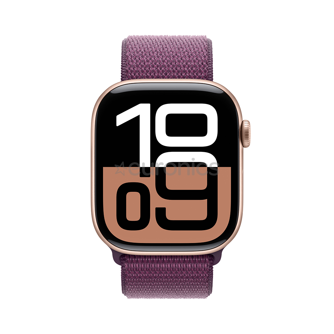 Apple Watch Series 10 GPS, 46 mm, sport loop, rose gold aluminium / plum - Smart watch
