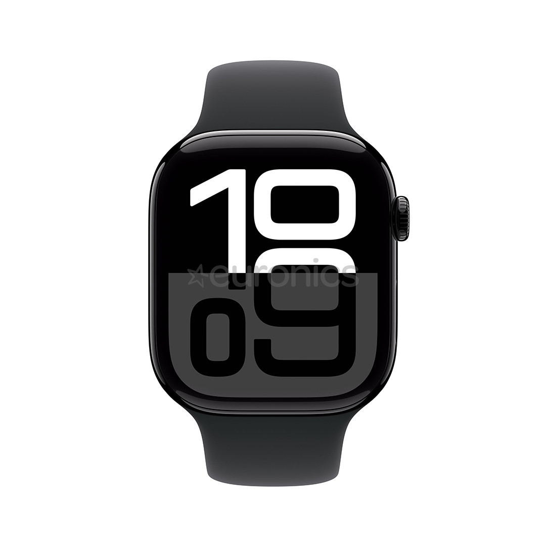 Apple Watch Series 10 GPS + Cellular, 46 mm, sport band, M/L, jet black aluminium / black - Smart watch