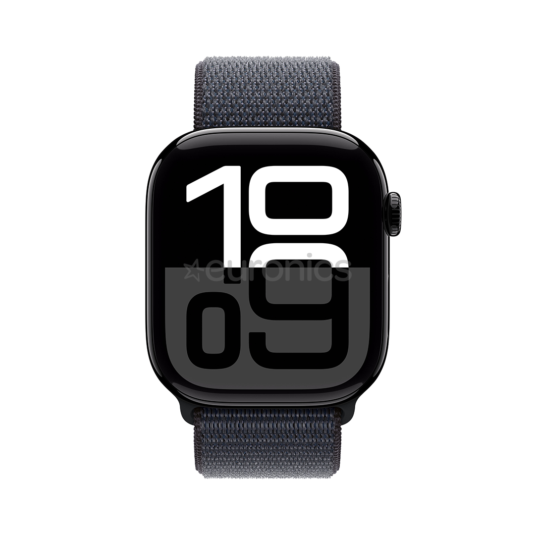Apple Watch Series 10 GPS + Cellular, 46 mm, sport loop, jet black aluminium / ink - Smart watch