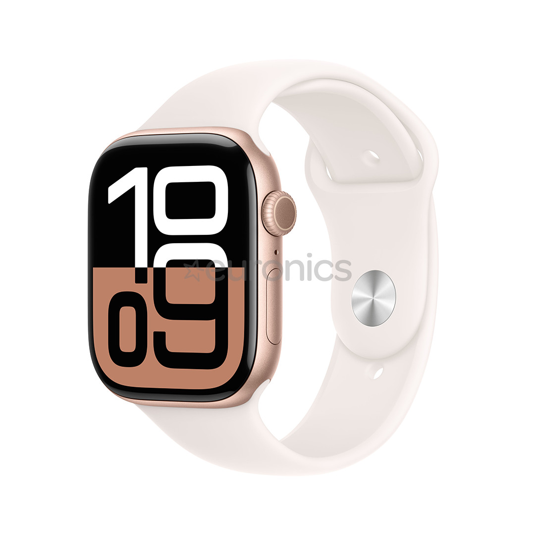 Apple Watch Series 10 GPS + Cellular, 46 mm, sport band, S/M, roosa alumiinium / roosa - Nutikell