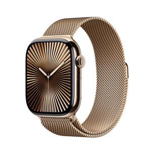 Apple Watch Series 10 GPS + Cellular, 46 мм, Milanese loop, M/L, золотистый титан / золотистый - Смарт-часы