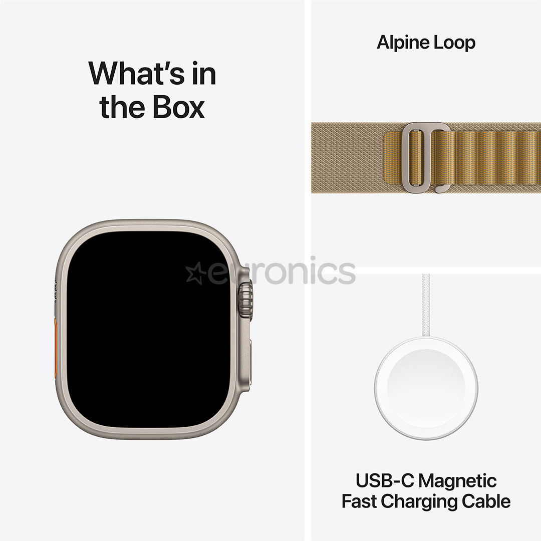 Apple Watch Ultra 2, 49 mm, Alpine Loop, Medium, tan - Smartwatch
