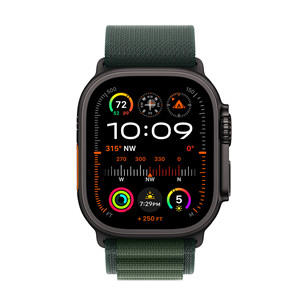 Apple Watch Ultra 2, 49 мм, Alpine Loop, Medium, черный титан / темно-зеленый - Смарт-часы