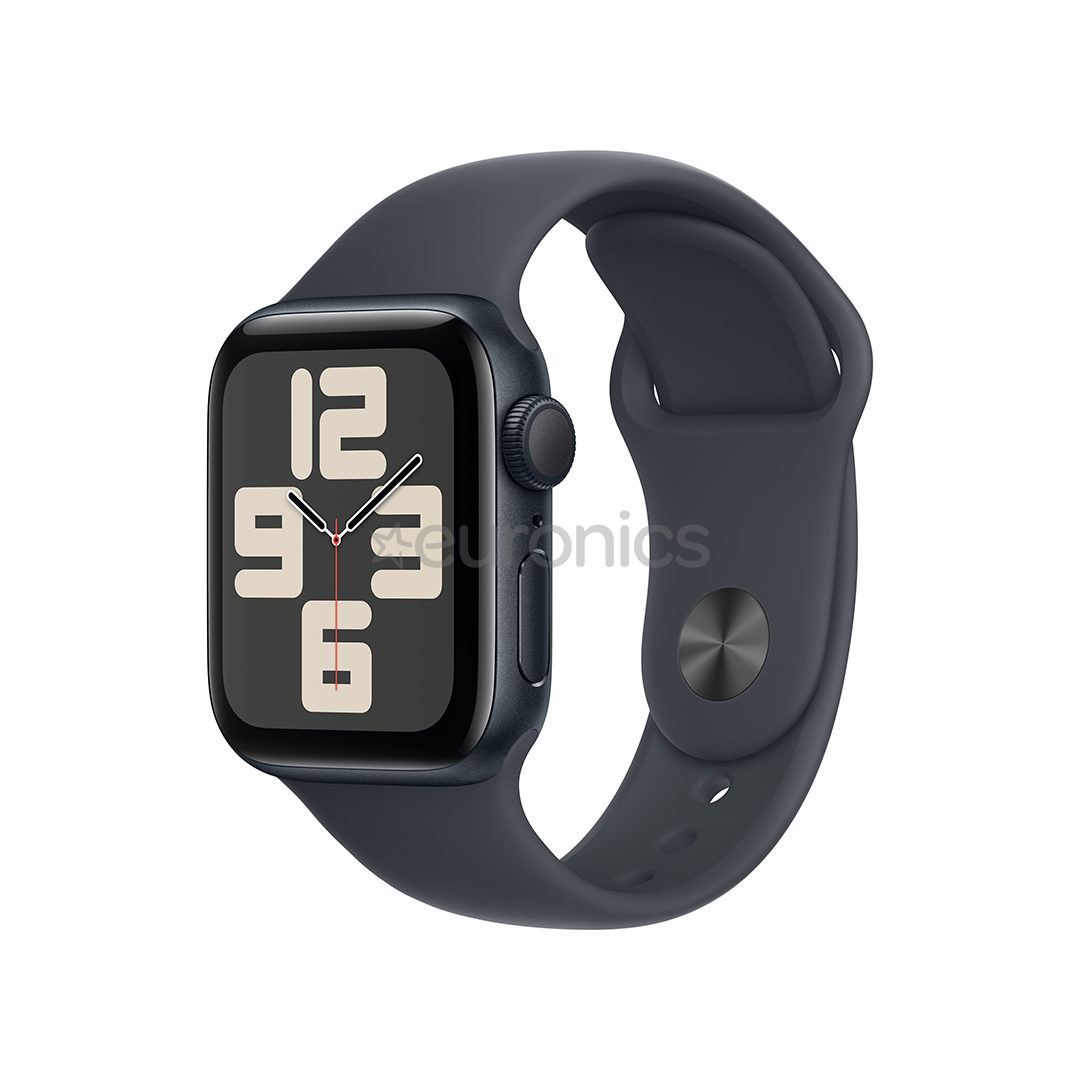 Apple Watch SE, 40 мм, GPS, sport band, M/L, черный алюминий / черный - Смарт-часы