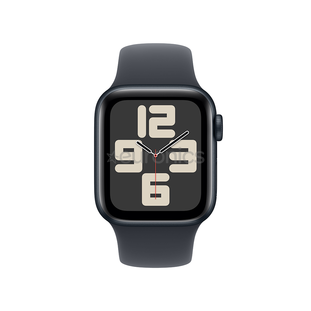 Apple Watch SE, 40 мм, GPS, sport band, M/L, черный алюминий / черный - Смарт-часы