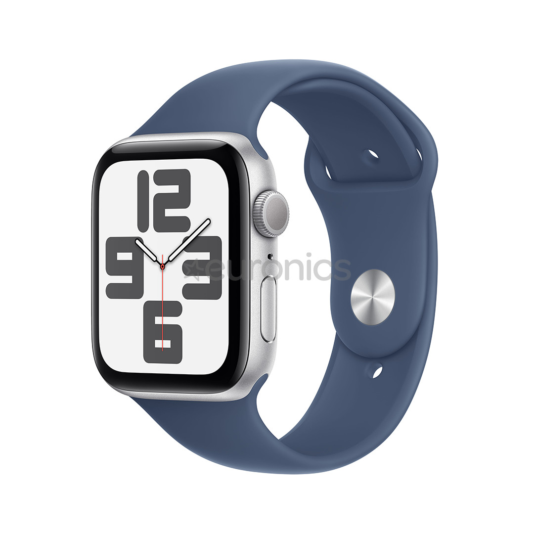 Apple Watch SE, 44 mm, GPS, sport band, M/L, silver aluminium / denim - Smart watch