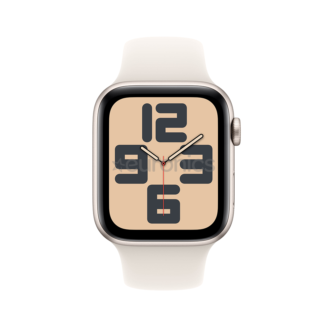 Apple Watch SE, 44 мм, GPS, sport band, S/M, бежевый алюминий / бежевый - Смарт-часы