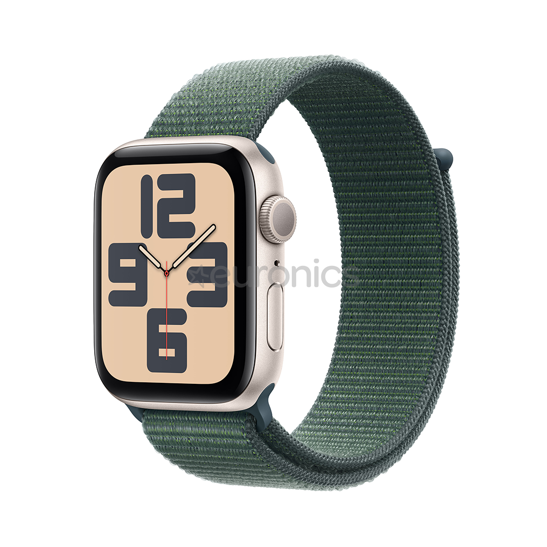 Apple Watch SE, 44 мм, GPS, sport loop, бежевый алюминий / зеленый - Смарт-часы
