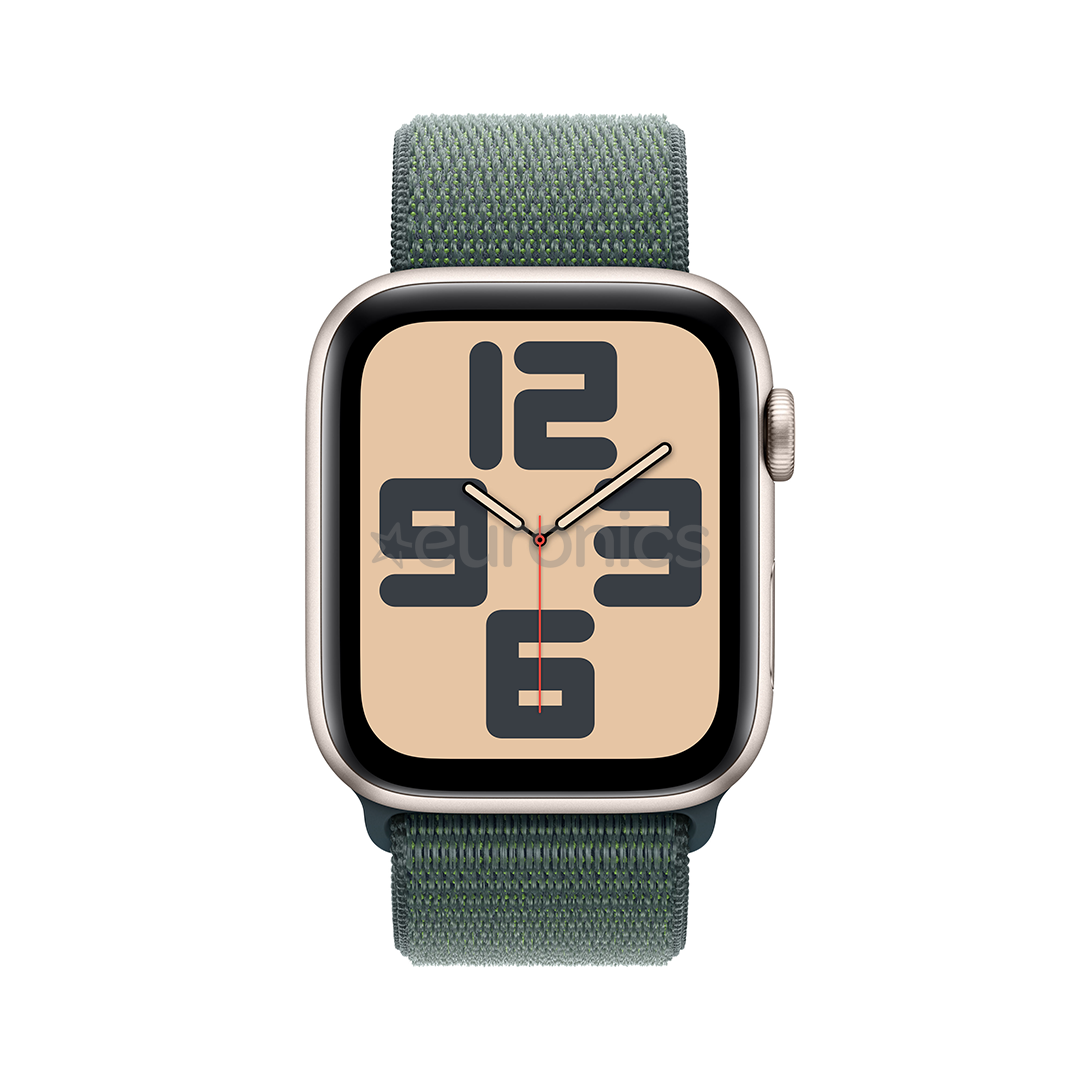 Apple Watch SE, 44 мм, GPS, sport loop, бежевый алюминий / зеленый - Смарт-часы