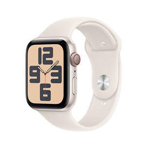 Apple Watch SE, 44 мм, GPS + Cellular, sport band, S/M, бежевый алюминий / бежевый - Смарт-часы
