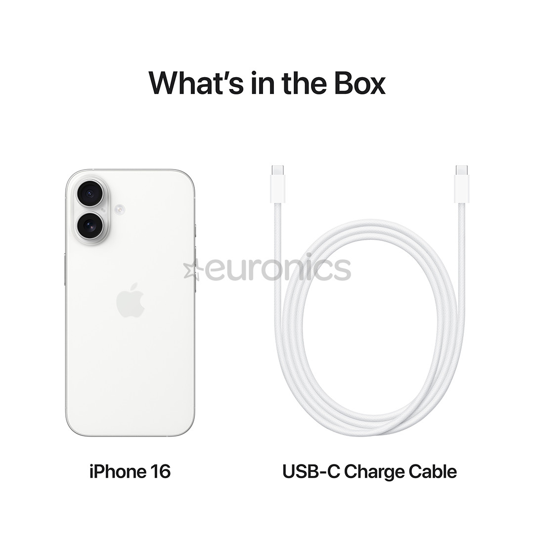 Apple iPhone 16, 128 GB, white - Smartphone